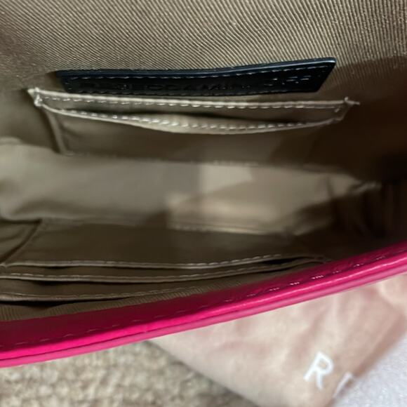 Rebecca Minkoff Quilted Chevron Leather Crossbody Bag Pink - Picture 5 of 7